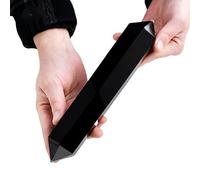 DSZUJTYROP Crystal Large Size Black Obsidian Double Point Wand Column Home Decoration Ornaments
