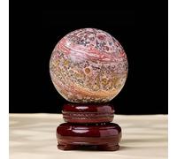 DSZUJTYROP Crystal Leopard Agate Ball Stone Polished Crafts Home Office Desk Decoration Ornaments,Multi Colored,60~70mm