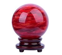 DSZUJTYROP Crystal Quartz Ball with Stand for/Divination/Chakra Balance/Yoga/Home/Office FengShui Decoration Red,260mm