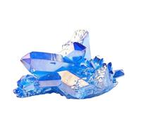 DSZUJTYROP Crystal Rock Cluster Titanium Coated Quartz Geode Stone Gemstone Home Decoration Collectibles,G-5-9cm