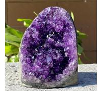 DSZUJTYROP Decorative Ornaments Amethyst geode Quartz Cluster Crystal (Size : 200-250g)
