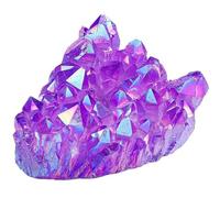 DSZUJTYROP Decorative Ornaments Amethyst Titanium Coated Quartz Crystal Cluster Rock geode Home Decoration Purple (Size : 50g)