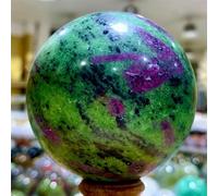 DSZUJTYROP Decorative Ornaments red Crystal Ball in Zoisite Decoration Gift (Size : 650-700g)