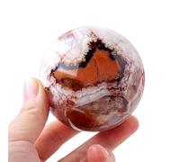 DSZUJTYROP Dragon Pattern Geode Sphere Rock Ornament for Collecting, Crystal Gemstones Ball Sculpture Figurine for Divination Home Decoration,65-70mm