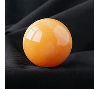 DSZUJTYROP Fluorite Rough Stone Crystal Ball Rainbow for Decoration or Magic,Golden Steatite-5cm
