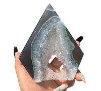 DSZUJTYROP Gray Silk Crystal Geode Rough Raw Stones Diamond-Shaped Gemstones for Home Decor,350g