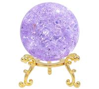 DSZUJTYROP Ice Cracked Crystal Ball Decorative Glass Home Decor Ornaments,purple-40mm