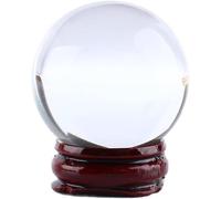 DSZUJTYROP K9 Solid Clear Crystal Ball with Stand,Handcrafted Photography Prop Glass Decorative for Magical Shots Elegant Home & Party Decor Gift,200mm