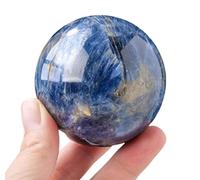 DSZUJTYROP Kyanite Crystal Ball Gemstone Sphere Ornaments Crystals Decorative for, Home Decoration,5.5-6cm