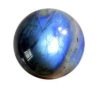 DSZUJTYROP Labradorite Round Quartz Crystal Ball, Sphere Figurine, Polished Gemstone Divination for Yoga Feng Shui Home Decor,9~10cm