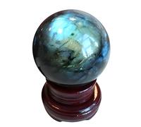 DSZUJTYROP Large Crystal Ball Labradorite Crystals Sphere Decorative Real Quartz Gemstone Sculpture Yoga Fengshui Decor,9~10cm