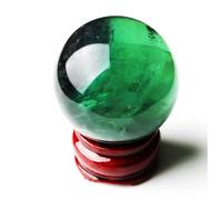 DSZUJTYROP Large Crystal Ball with Stand, Green Fluorite Sphere, Sculpture Figurine Ornaments Fengshui Home Decoration,10cm
