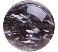 DSZUJTYROP Melting Clear Quartz Crystal Ball Ornaments, Sphere Display Statue Feng Shui Home Decor Garden Gift,14cm