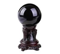 DSZUJTYROP Obsidian Crystal Ball Ornaments, Polished raw Stone, Black, Home Interior,50mm