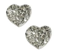 DSZUJTYROP Pyrite Heart Crystal Cluster High Iron Crystals Stone for Increased Willpower and Manifestation,2PCS