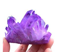 DSZUJTYROP Quartz Crystal Cluster Titanium Coated Geode Gemstone for,Yoga,Home Decoration,Gift,Purple,600g