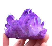 DSZUJTYROP Quartz Crystal Cluster Titanium Coated Geode Gemstone for,Yoga,Home Decoration,Gift,Purple,300g