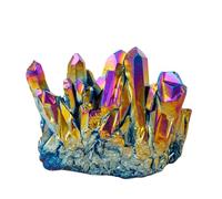 DSZUJTYROP Raw Quartz Crystal Cluster Titanium Coated Stone Home Ornament Desktop Decor Gemstone Adornment,200g