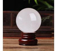 DSZUJTYROP raw Stone Polished White Calcite Crystal Ball Iceland ore Ornaments,150mm