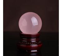 DSZUJTYROP Real Crystal Ball,Large Rose Quartz Gemstone, Stone Sphere with Wood Stand for Living Room Desktop Decoration,120mm