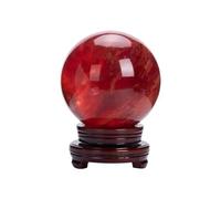 DSZUJTYROP Red Clear Fused Quartz Crystal Ball Ornaments (Size : 90-95mm)