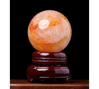 DSZUJTYROP Red Crystal Gemstone Ball Divination Sphere Sculpture Figurine for Feng Shui, Home Decoration,45~50mm