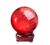 DSZUJTYROP Red Crystal Sphere Ball Quartz Gemstones with Stand Stones Crystals Home Decoration Crafts,30mm