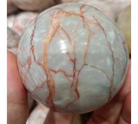 DSZUJTYROP Red Network Stone Ball Crystal Home Decoration Craft Gifts Ornaments (Size : 450-500g)