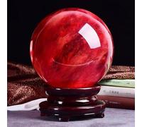 DSZUJTYROP smelted red Crystal Ball Home Office Ornaments Luck Opening House Moving Gift,Red,170mm