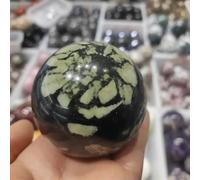 DSZUJTYROP Stone Black Obsidian Chrysanthemum Sphere Large Crystal Ball Stone(5-6cm)