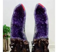 DSZUJTYROP Stone Brazilian Amethyst Cluster Pair geode, Purple Quartz Crystal Gift(Size:170-200kg)