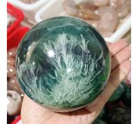 DSZUJTYROP Stone Feather Fluorite Ball Quartz Crystal Home Office(Color:Feather,Size:800-900g)