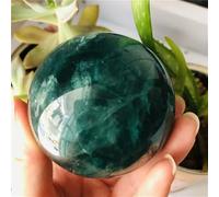 DSZUJTYROP Stone Green Fluorite Crystal Ball Home Decoration Gift + Wooden Stand
