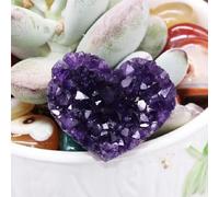 DSZUJTYROP Stone Heart Shaped Amethyst Quartz Crystal Cluster Geode Collection Home Decor Valentine's Day Gift(3-4cm)