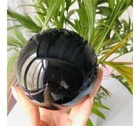 DSZUJTYROP Stone Obsidian Ball Black Crystal Home Decoration Round Gift(4-5cm)