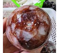 DSZUJTYROP Stone Red Glue Flower Ball Quartz Crystal Home Office Decoration Gem (610-700g)