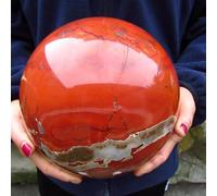 DSZUJTYROP Stone red Jasper Ball,Quartz Crystal Carved, Divination Ball(Size:800-900g)