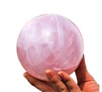 DSZUJTYROP Stone Rose Quartz Sphere Crystal Ball Home Office Decorative Gem Gift(350-400g)