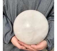 DSZUJTYROP Stone White Quartz Ball, Crystal, Decorative (Size:1-1.3kg)