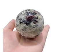 DSZUJTYROP Stone White Twinkling Garnet Symbiotic Quartz Crystals Ball Spheres Accompanying Decorative Stones Minerals Spiritual (70-80mm)