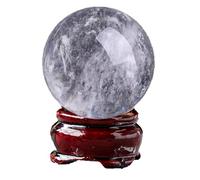 DSZUJTYROP White Crystal Ball Fengshui Balls, Smelt Clear Quartz Sphere, Orb Ornaments,for Home Decor Prosperous Invite Wealth,13cm