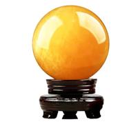 DSZUJTYROP Yellow Crystal Ball Fortune Ornaments Stone Polished Living Room Office Solve Kitchen Northwest,6cm-Yellow