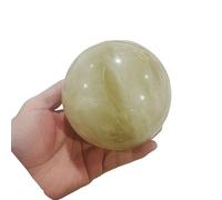 DSZUJTYROP Yellow Crystal Ball Quartz Sphere Gemston Home Decor Ornaments (Size : 80-90mm)