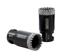 DT-DIATOOL Diamond Core Drill Bit 30mm - 2-Pack Diamond Hole Saw for Porcelain Tile Ceramic Tile Marble Granite M14 Thread