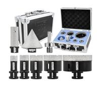 DT-DIATOOL Diamond Core Drill Bits Kit- 20/25/35/50/75mm with 50mm Diamond Chamfer Bit and 20mm Diamond Finger Bit M14 Thread and Hex Adapter Hole Saw Set for Porcelain Ceramic Tile Marble Granite