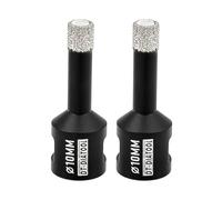 DT-DIATOOL Diamond Drill Bit 2PCS 10mm Hole Saw for Dry Drilling Tile Porcelain Marble Ceramic Granite