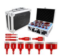 DT-DIATOOL Diamond Drill Bit Kit 11pcs/set Vacuum Brazed Diamond Hole Saw with Triangle Shank 6/8/10/20/25/28/32/35/45/50/65mm Drilling Porcelain Tile Ceramic Marble Granite Masonry Quartz