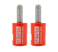 DT-DIATOOL Diamond Mortar Raking Bit for Brick Joints Stone Masonry Granite Diameter 8x25mm, M14 Thread Router Bit 2pcs