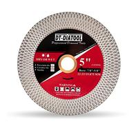 DT-DIATOOL Diamond Tile Cutting Disc 125mm Bore 22.23mm - Double-Sided X Mesh Cutting & Grinding Disc for Porcelain Marble Artificial Stone