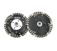 DT-DIATOOL Diamond Turbo Disc with Slant Protection Teeth 2PCS 4.5 Inch / 115mm Cutting Disc with M14 Thread for Concrete Tile Granite Marble Masonry